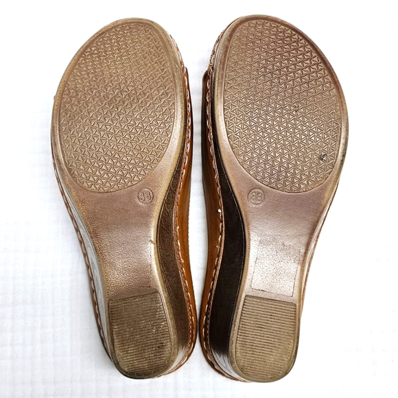 Peep Toe Wedge Slide-On Mule Sandals, Size 7.5 - Picture 16 of 16